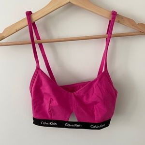 pink calvin klein bralette